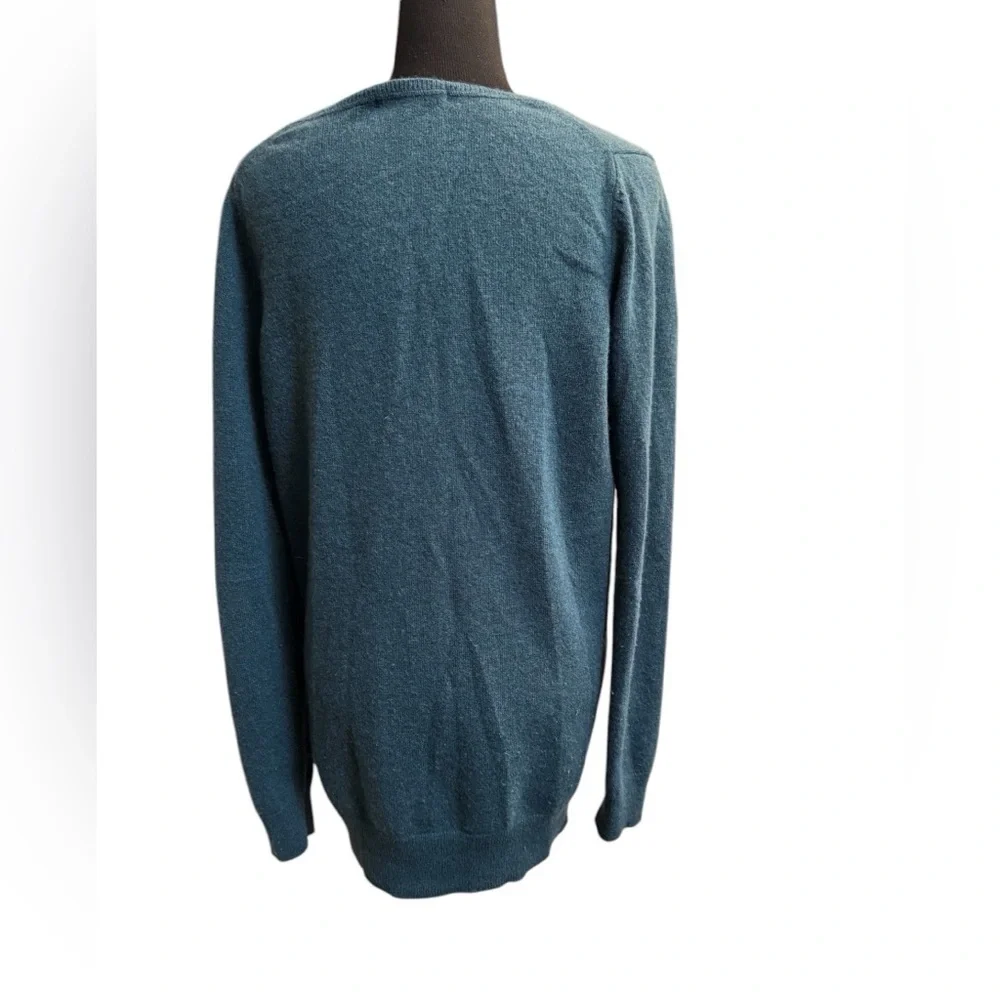 BODEN CASHMERE Pullover Women’s Teal Size 2 V Neck Sweater Jumper Sustainable